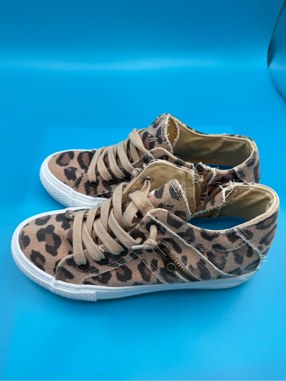 Blowfish Women’s Leopard Print High-Top Sneakers - Tan & Black